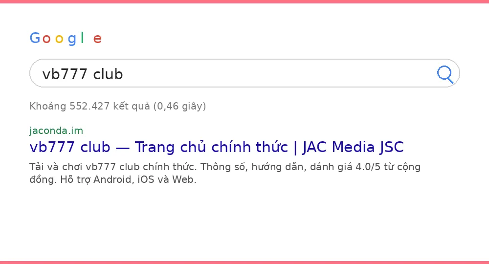 Cách tìm vb777 club trên Google